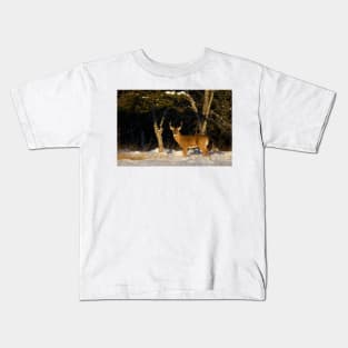 A Winters Sunset - White-tailed deer Buck Kids T-Shirt